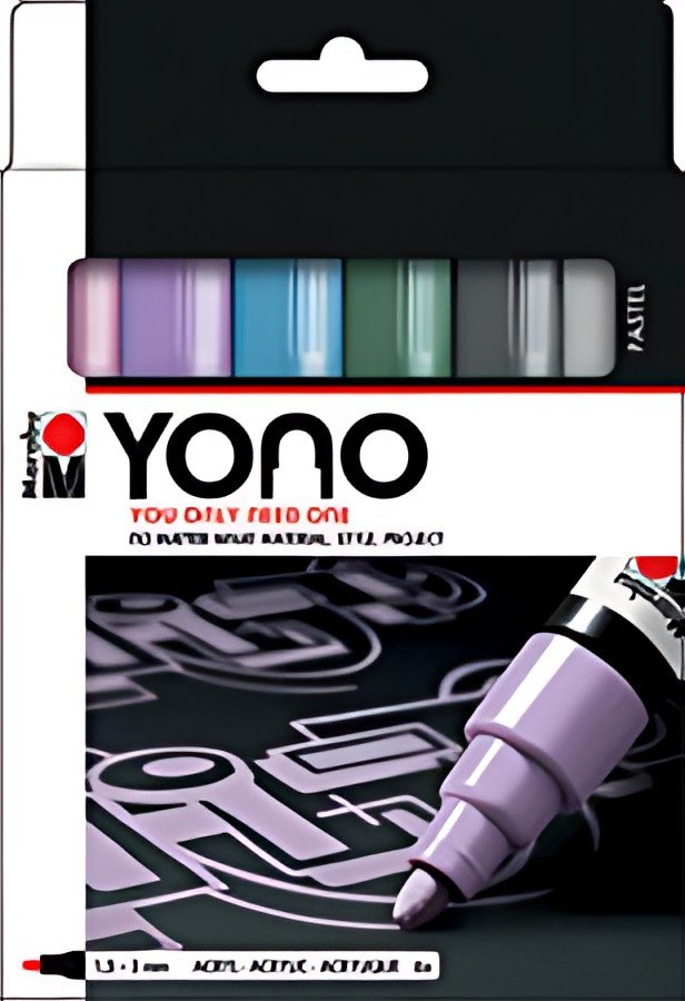 Marabu Marqueur acrylique YONO, 1,5-3,0 mm, set de 6 PASTEL