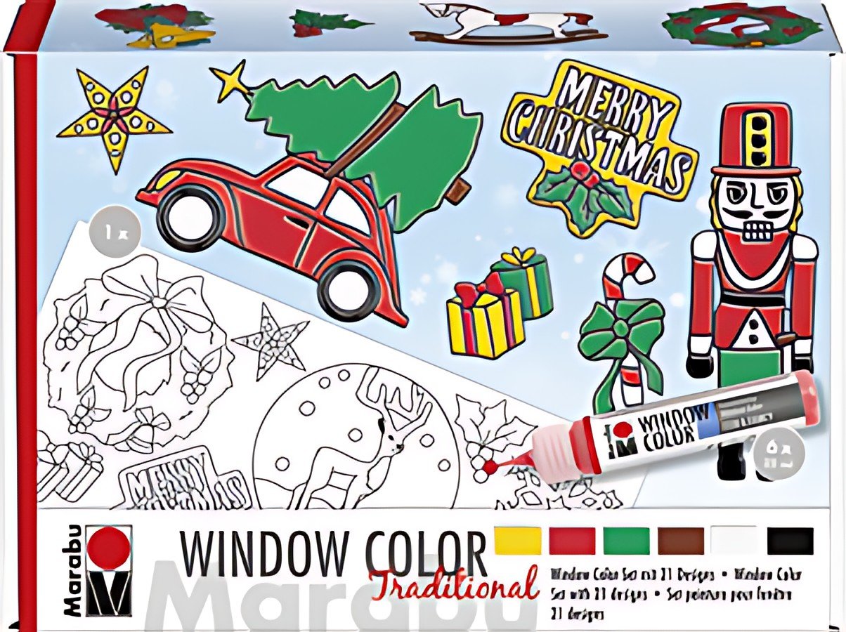 Marabu Kit Window Color "XMAS Traditional", 6 x 25 ml