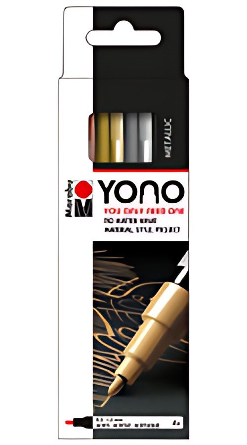 Marabu Feutre acrylique "YONO", 0,5 - 1,4 mm, set de 4 METAL