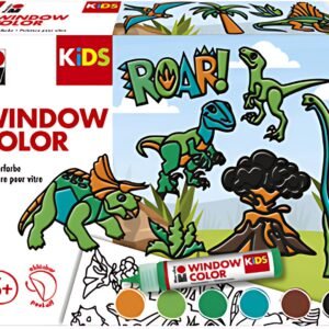 Marabu KiDS Kit Window Color "Dinosaures", 6 x 25 ml