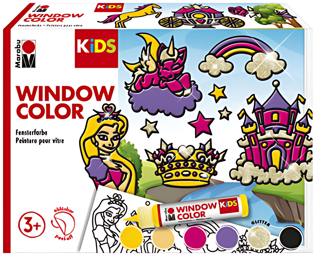 Marabu KiDS Kit Window Color "Princesse", 6 x 25 ml