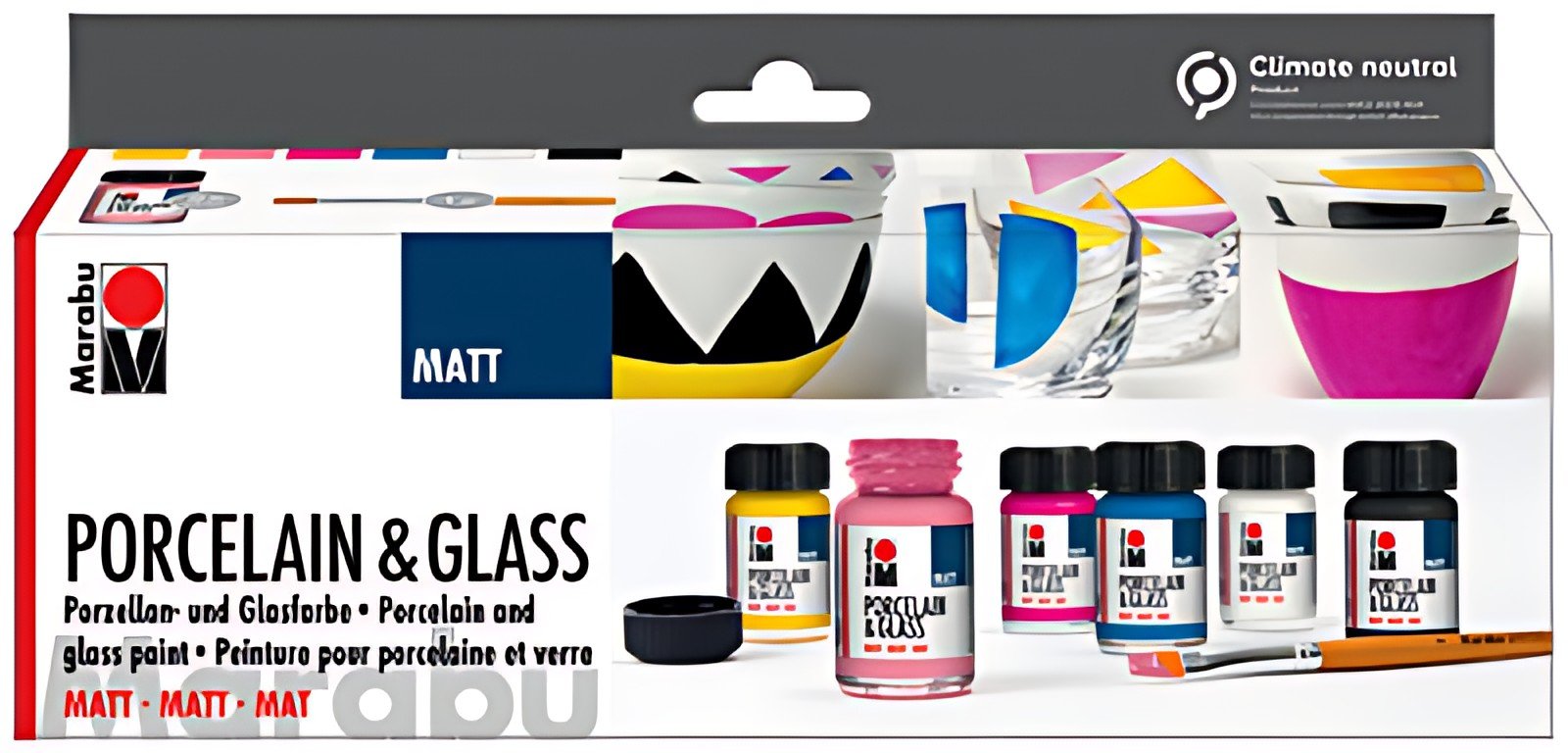 Marabu Peinture "Porcelain & Glass Matt", kit de démarrage