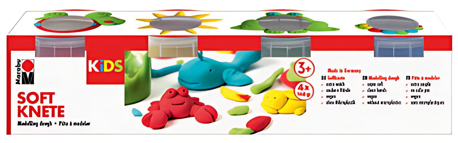 Marabu KiDS Set de pâte à modeler, couleurs de base