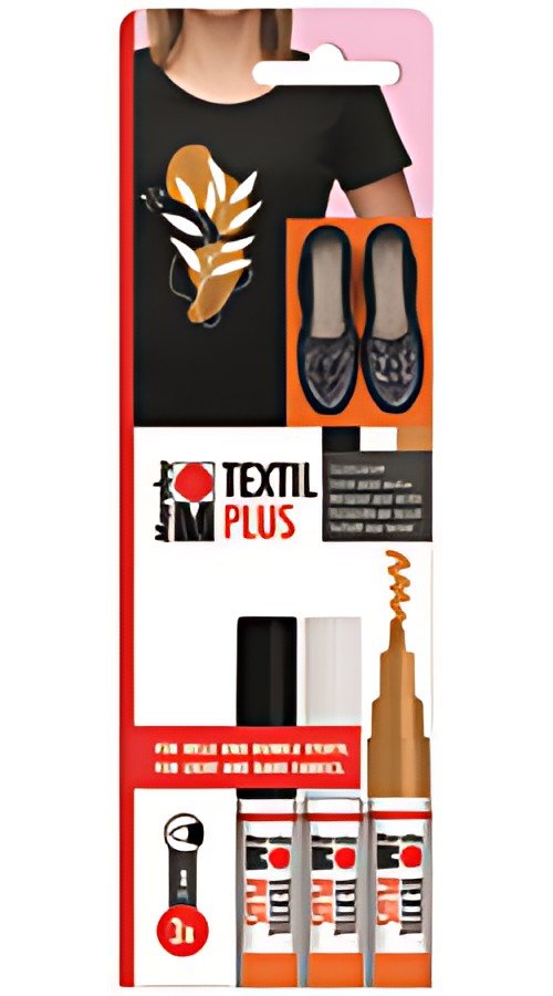 Marabu Marqueur tissu "Textil Painter Plus", blister de 3
