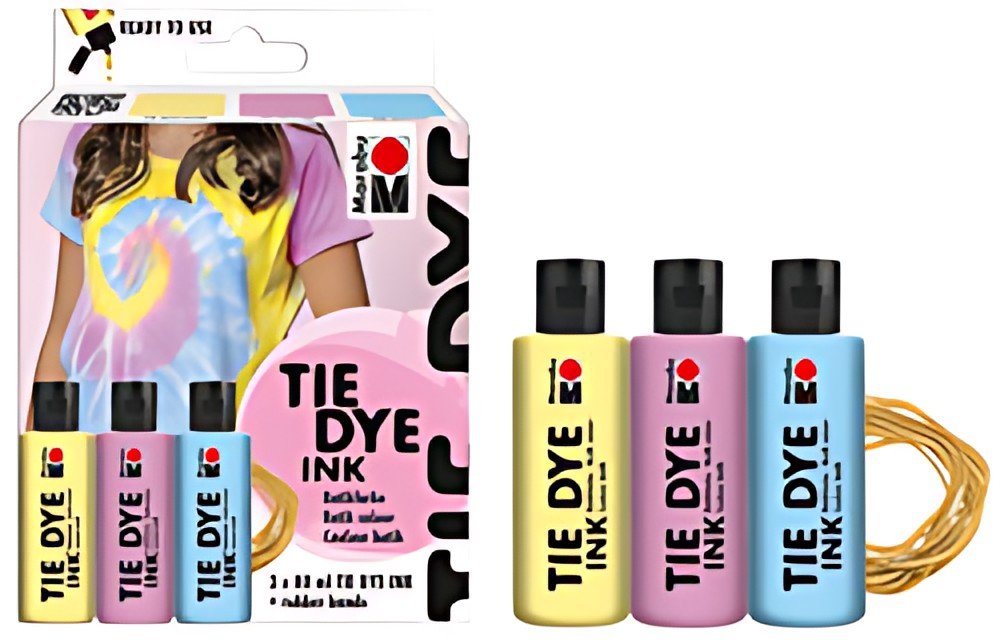 Marabu Set de peintures batik TIE DYE, 3 x 80 ml, pastel