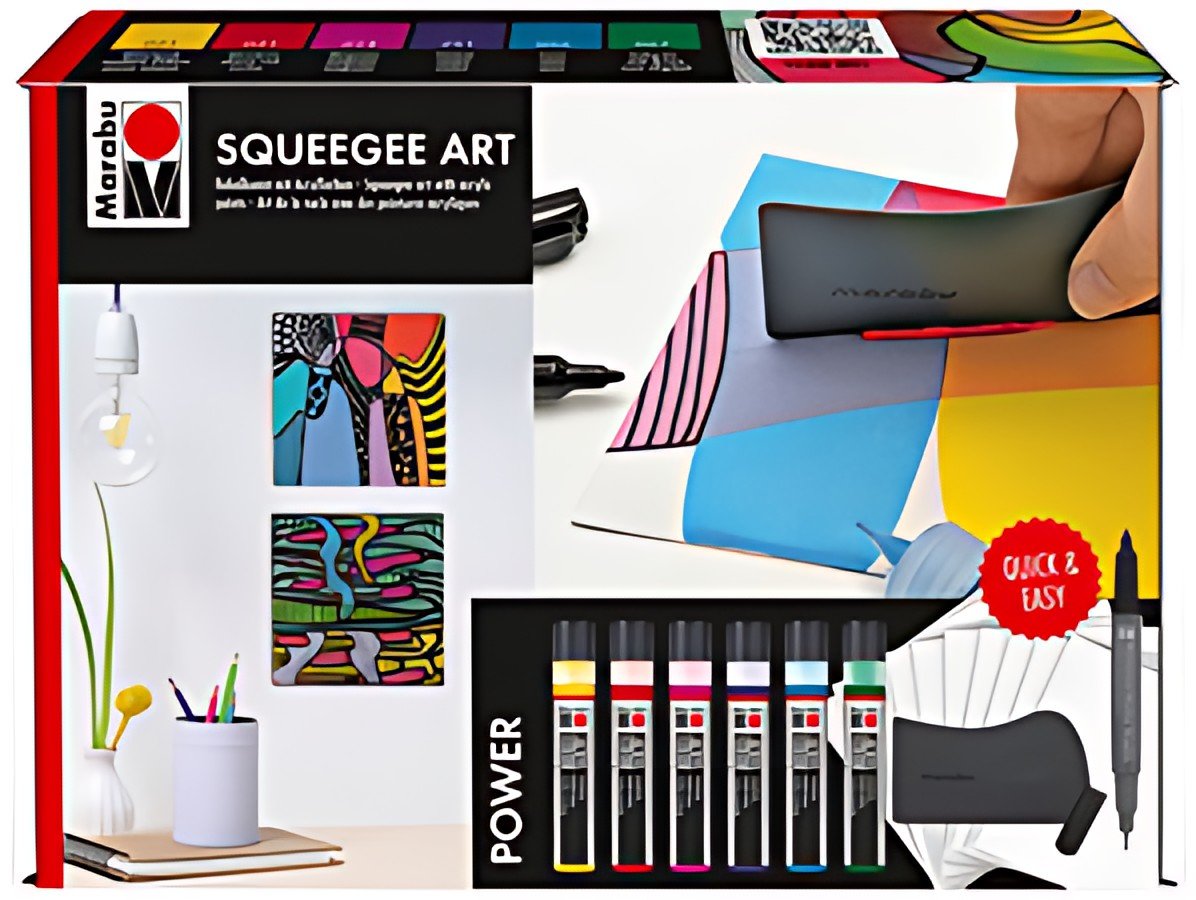 Marabu Kit acrylique Acryl Color Squeegee Art Power