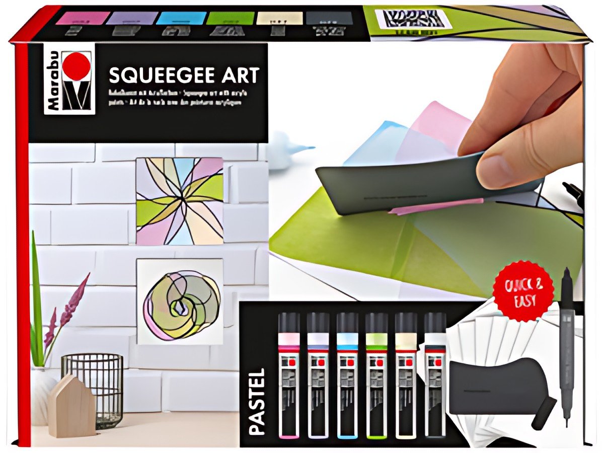 Marabu Kit acrylique Acryl Color Squeegee Art Pastel