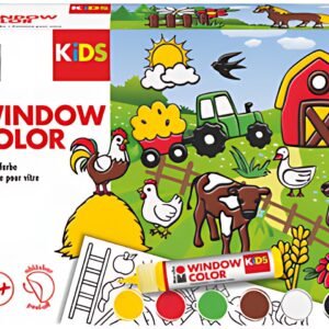 Marabu KiDS Kit Window Color "Ferme", 6 x 25 ml