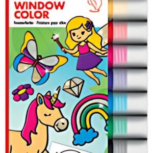 Marabu KiDS Set de couleurs pour fenêtre « Fée pailletée », 10 x 25 ml