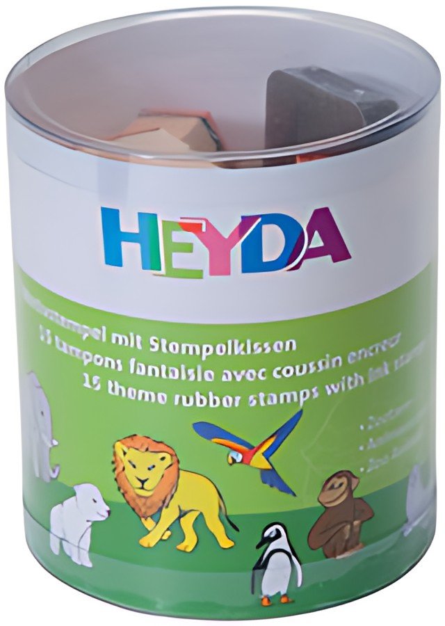 HEYDA Kit de tampons à motifs "aminaux de zoo", en boite