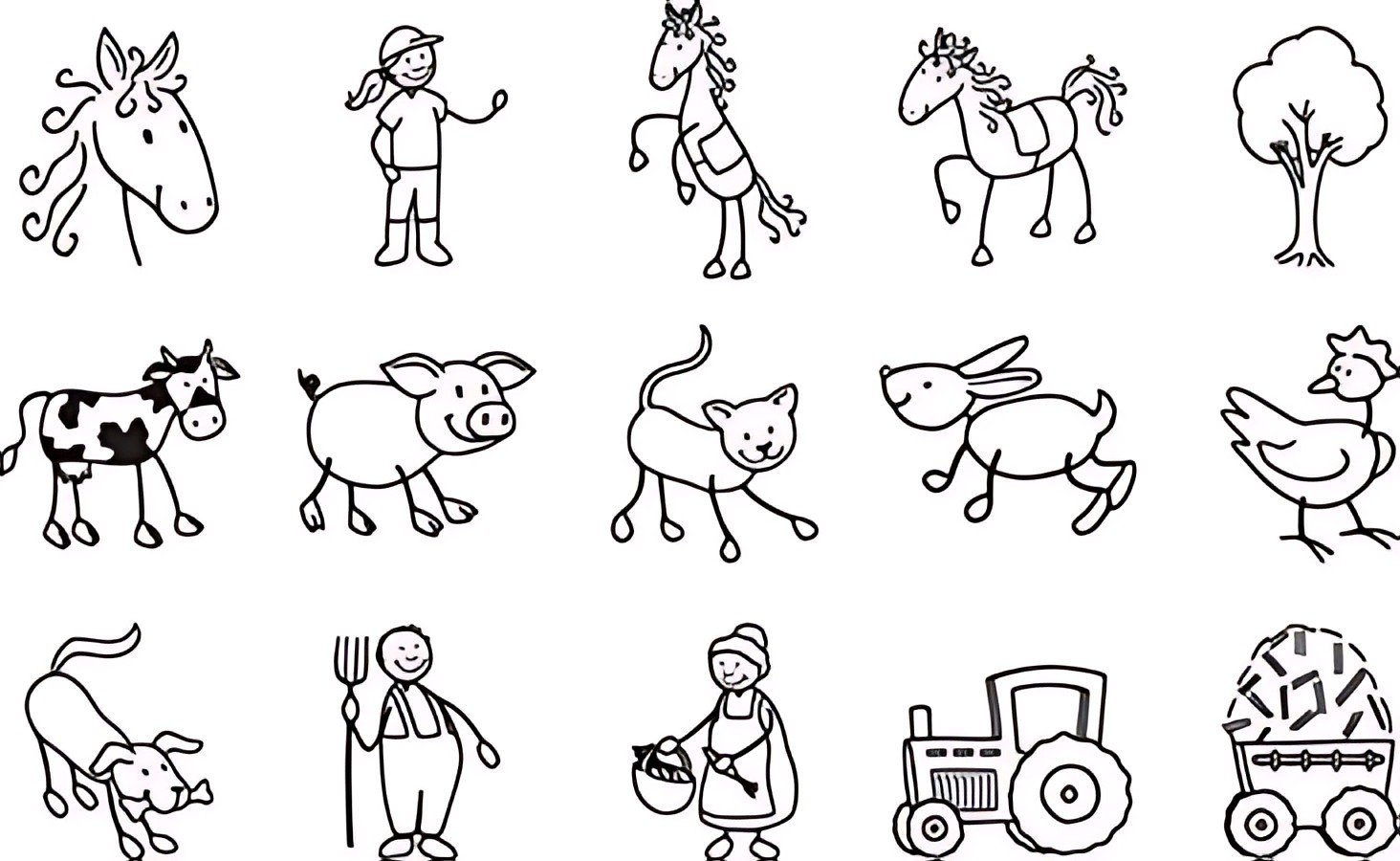 HEYDA Kit de tampons à motif "chevaux & ferme", boîte ronde