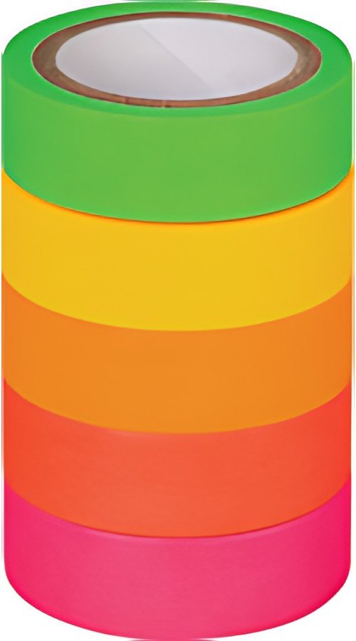 HEYDA Ruban adhésif décoratif "Arc-en-ciel fluo", mat