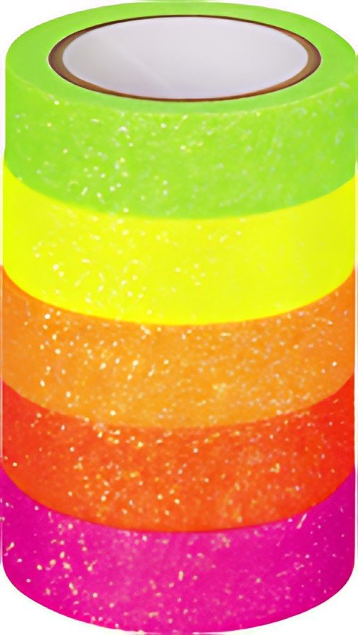 HEYDA Ruban adhésif décoratif "Arc-en-ciel fluo",scintillant