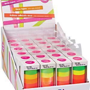 HEYDA Ruban adhésif décoratif "Arc-en-ciel fluo", présentoir