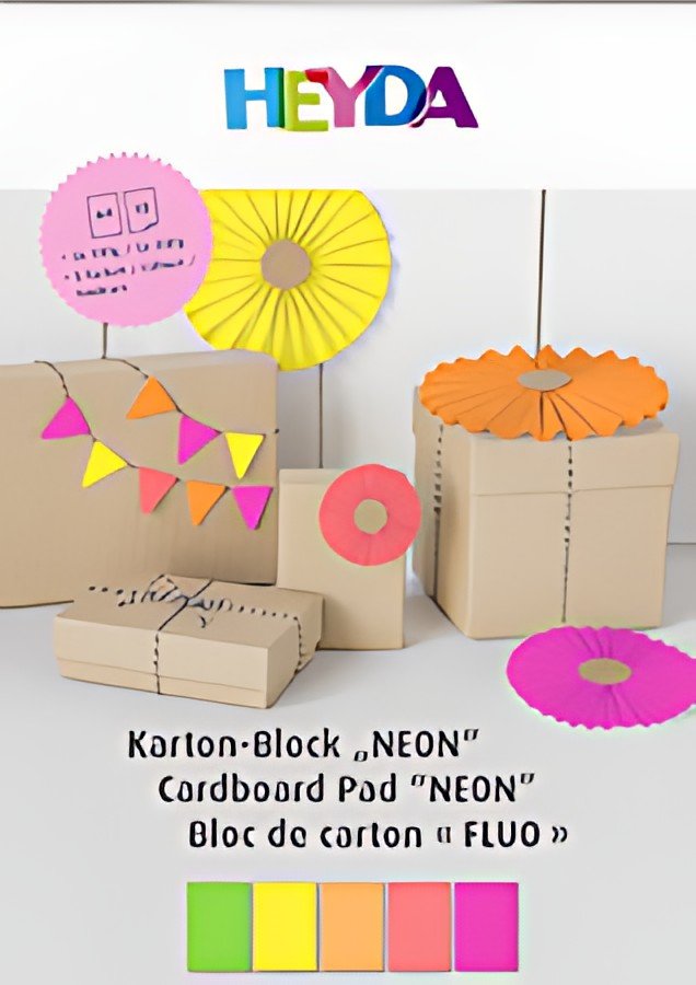 HEYDA Bloc de papier fluo, A4, 10 feuilles, couleurs fluo