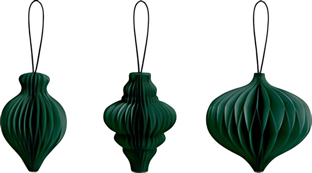 HEYDA Set décoration "Goutte en nid d'abeille", vert