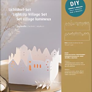 HEYDA Kit village illuminé Leporello, carton, 130 mm, blanc