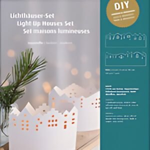 HEYDA Kit village illuminé Leporello, carton, 100 mm, blanc
