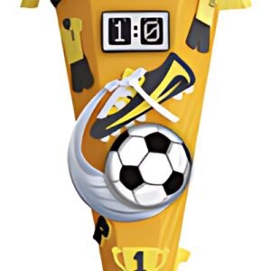 Kit de bricolage de cônes scolaires ROTH "Soccer jaune/noir", 6 faces
