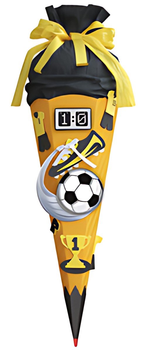 Kit de bricolage de cônes scolaires ROTH "Soccer jaune/noir", 6 faces