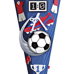 Kit de bricolage pour cônes scolaires ROTH "Soccer rouge/bleu", 6 faces, 680 mm