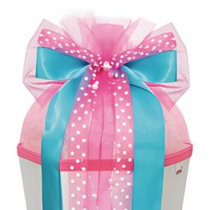 ROTH Ruban pour cornet scolaire "Pink Dots", bleu clair/rose