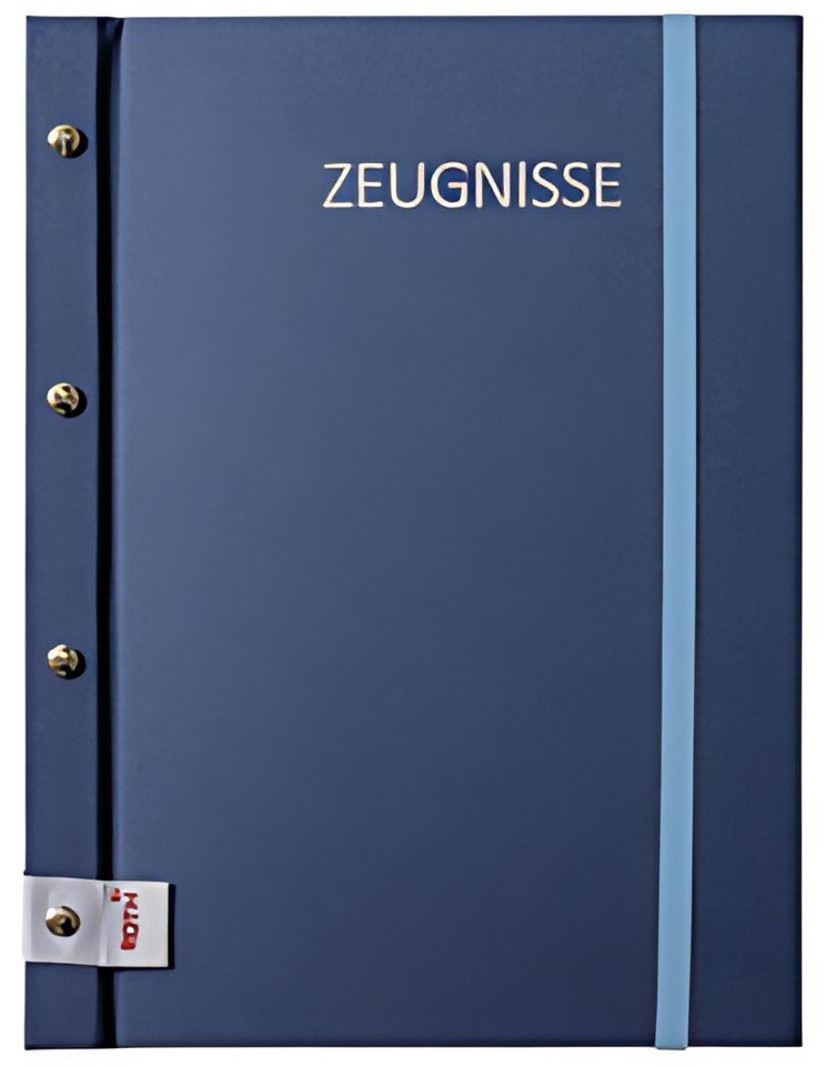 Dossier de certificat ROTH Metallium avec vis à livre, bleu