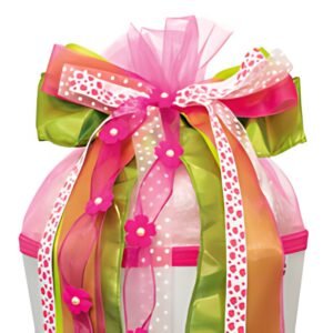 Noeud conique scolaire ROTH "Fée", rose/vert/blanc