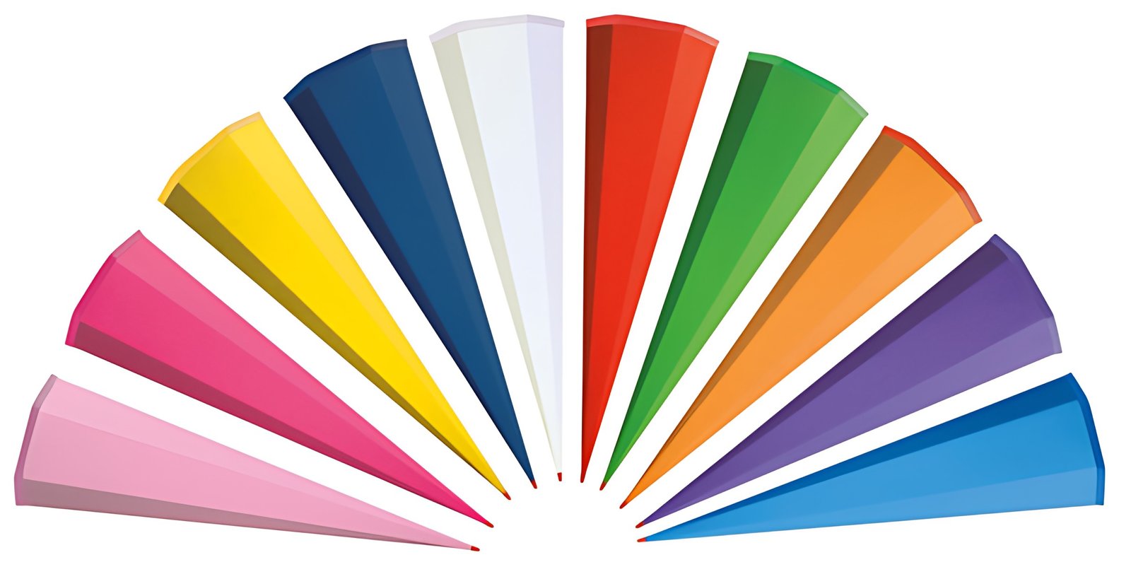 Ebauches de cônes scolaires ROTH - assortiment, 850 mm, couleurs assorties