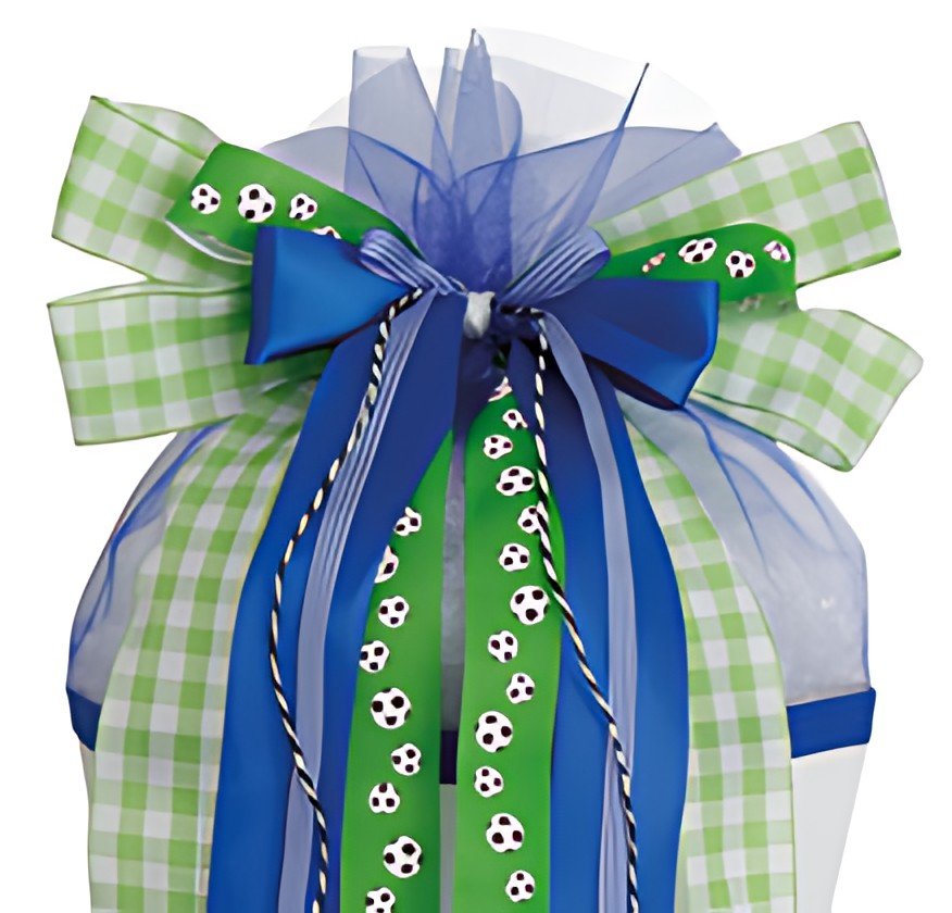 Noeud conique scolaire ROTH "Soccer", vert / bleu