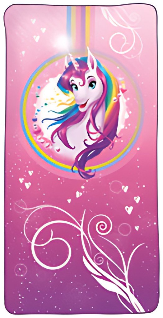 ROTH Serviette de bain pour enfants "Licorne", 600 x 1.200mm