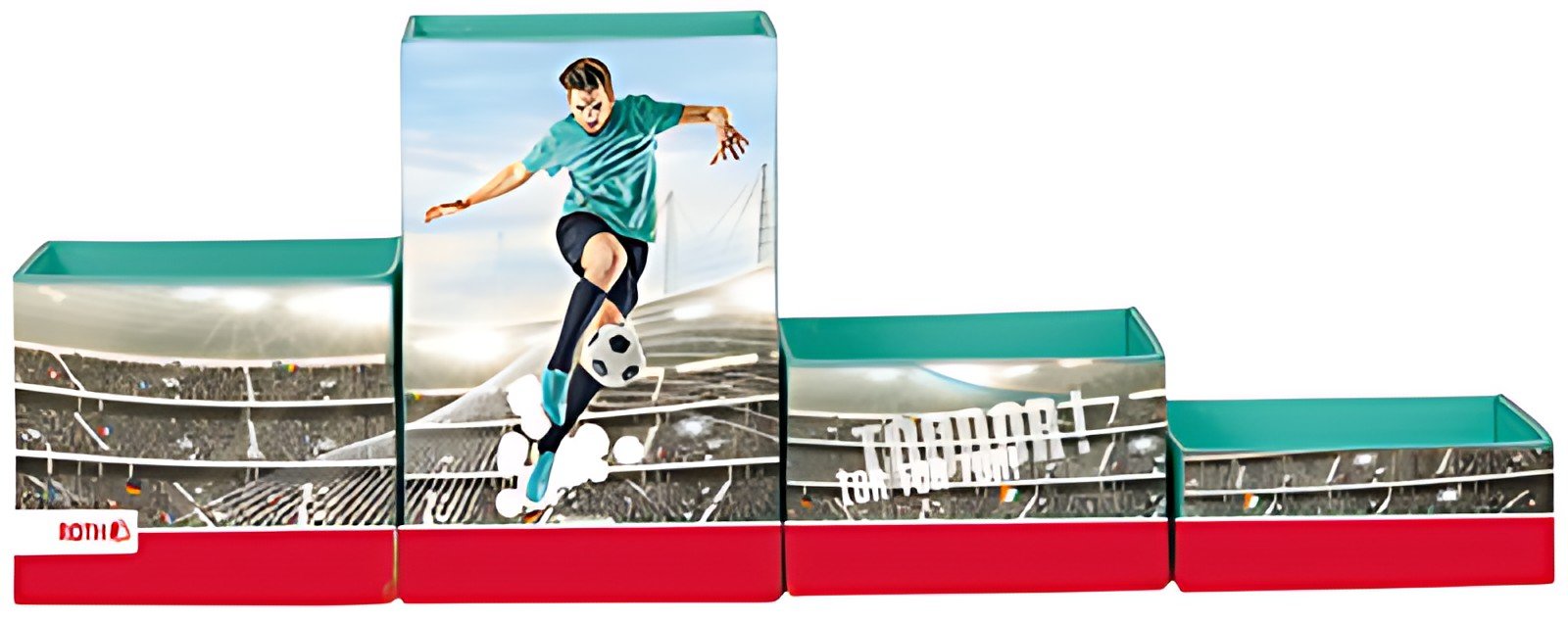 ROTH Set de pots à crayons "Footballeur", en carton, 4 pots