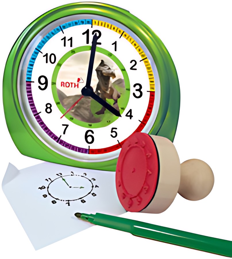 ROTH Réveil pour enfants & tampon, kit "Tyrannosaure"