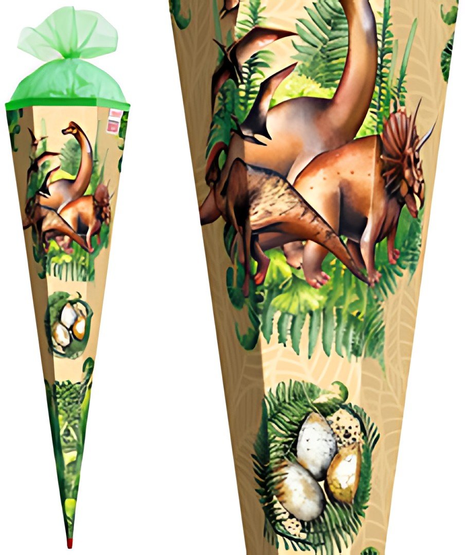 ROTH Schultüte "Veganosaurus", eckig, 850 mm