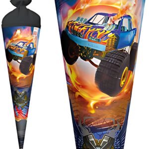 ROTH Schultüte "Monstertruck Fire", rund, 700 mm