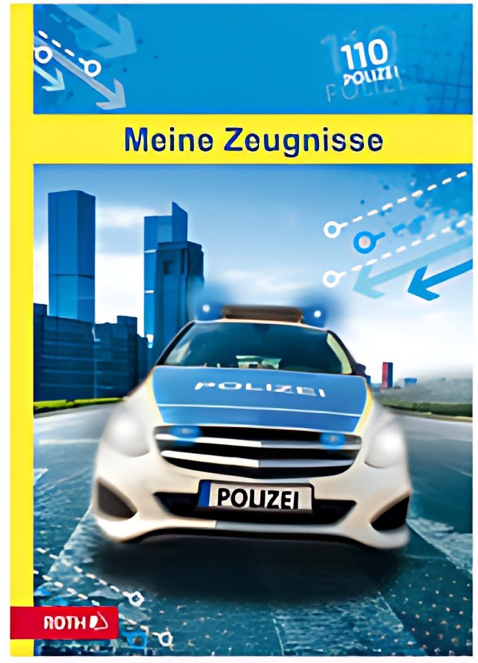 Dossier de certificat ROTH "Police 110", DIN A4, avec motif