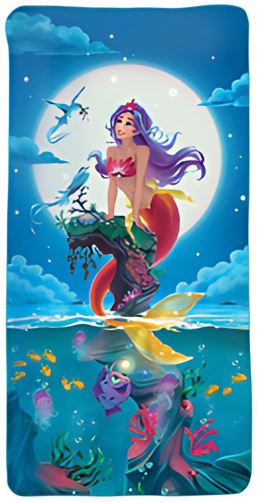 ROTH Serviette de bain pour enfants "Sirène magique"