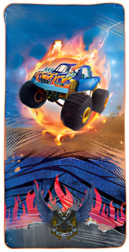 ROTH Serviette de bain pour enfants "Monstertruck Fire"