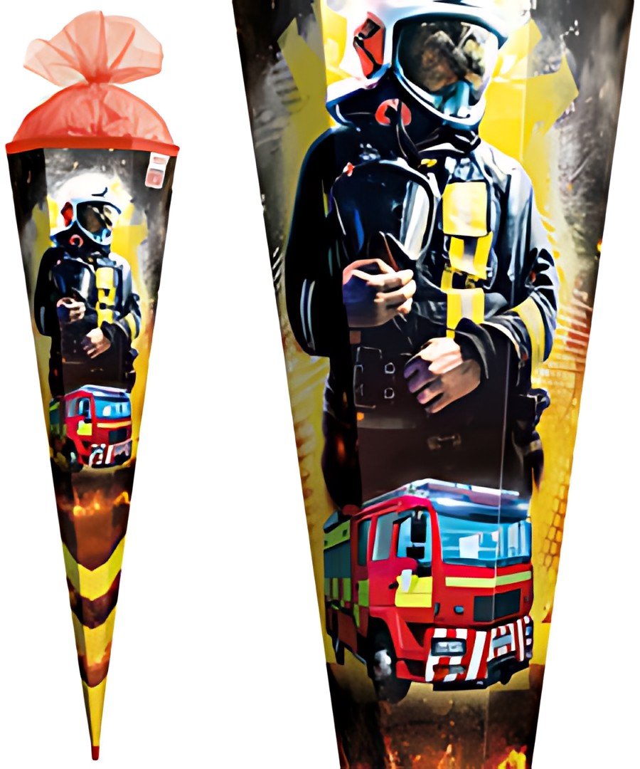 ROTH Schultüte "Feuerwehrmann", eckig, 850 mm