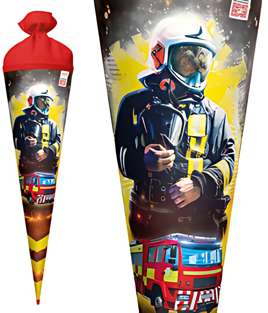 ROTH Schultüte "Feuerwehrmann", rund, 700 mm