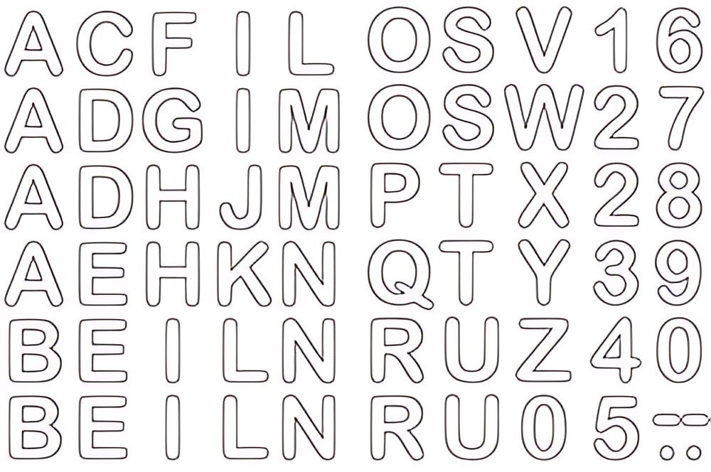 Lettres thermocollantes ROTH pour cône d'école en tissu DIY, blanc