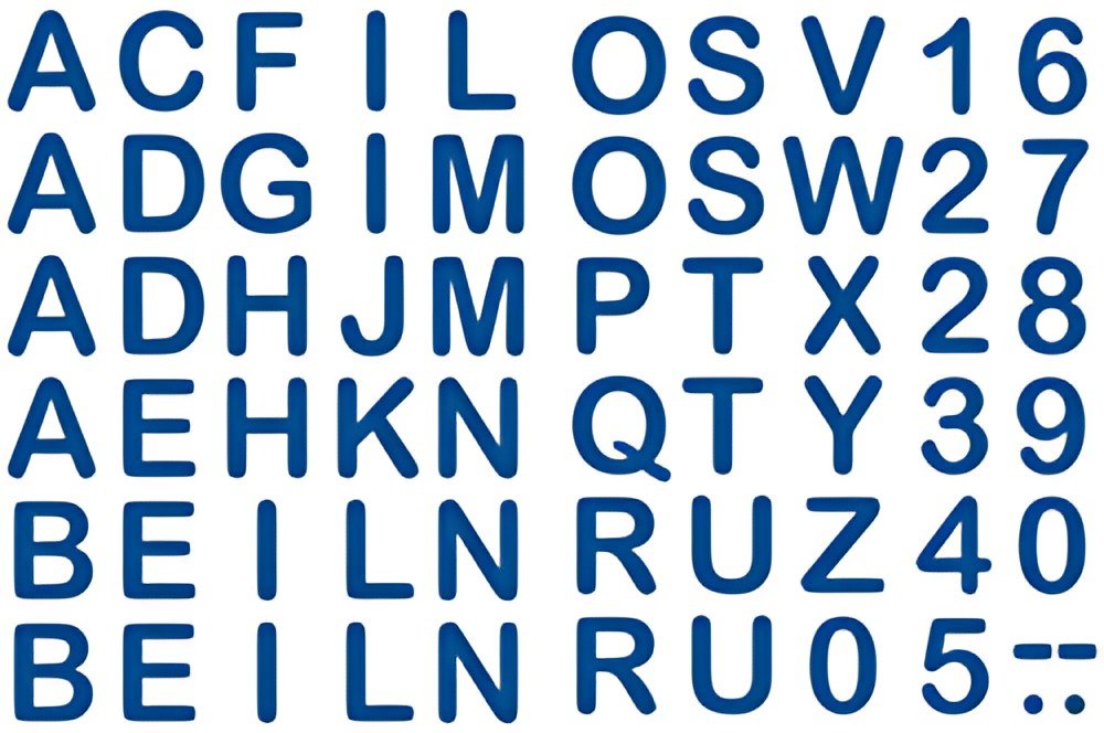 Lettres thermocollantes ROTH pour cône d'école en tissu DIY, bleu