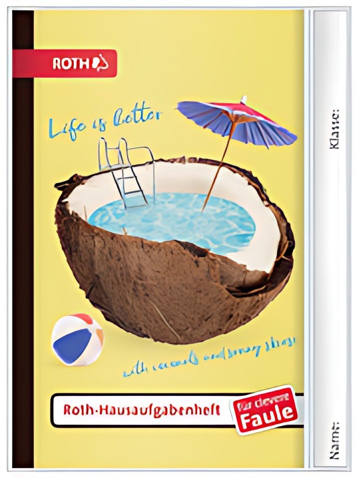 ROTH Hausaufgabenheft Teens für clevere Faule "Coconut Pool"