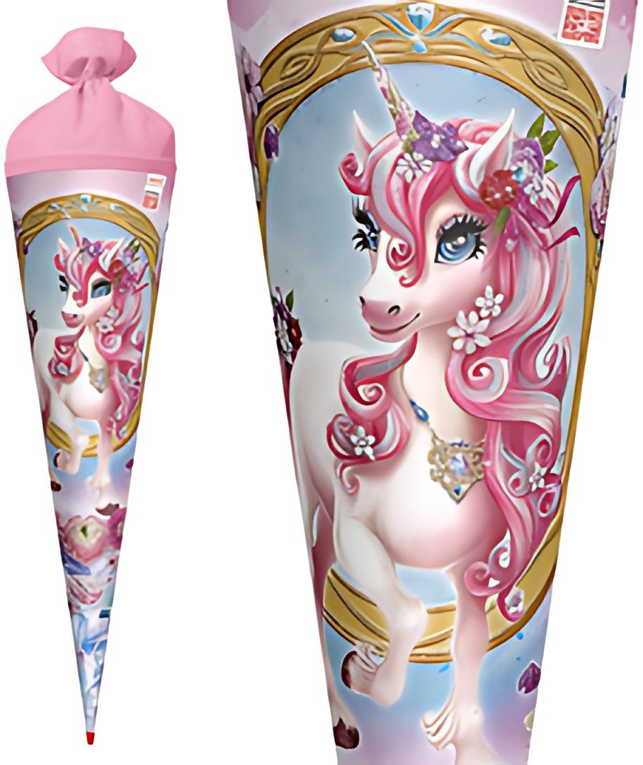 ROTH Schultüte "Einhorn Beauty", rund, 700 mm, Glitter