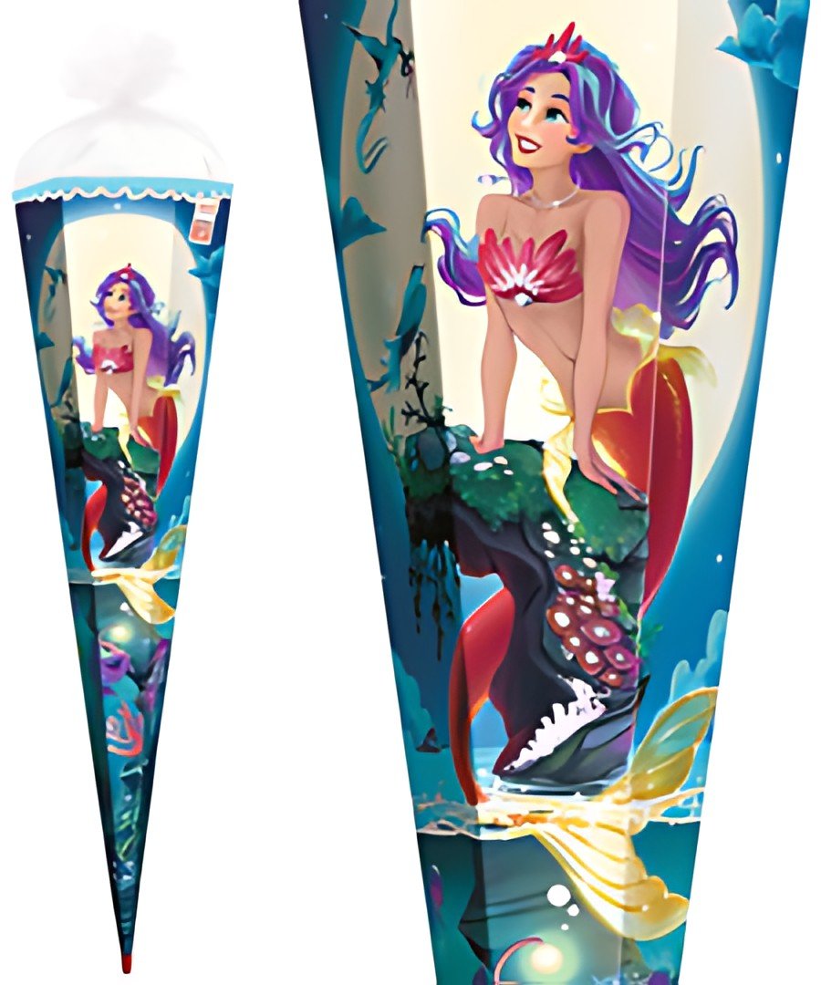 Cône scolaire ROTH "Magical Mermaid", carré, 850 mm, feuille