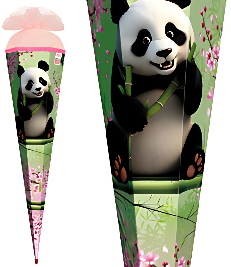 Cône scolaire ROTH "Panda", carré, 850 mm, avec bordure pailletée