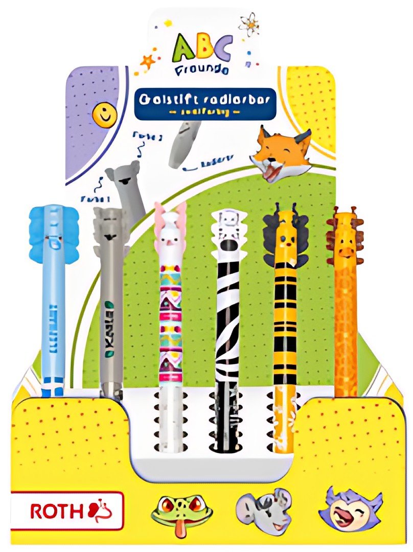 Stylo gel effaçable ROTH "ABC Friends", présentoir 36