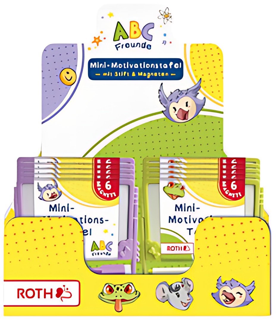 Mini tableau de motivation ROTH "ABC Friends", présentoir de 10