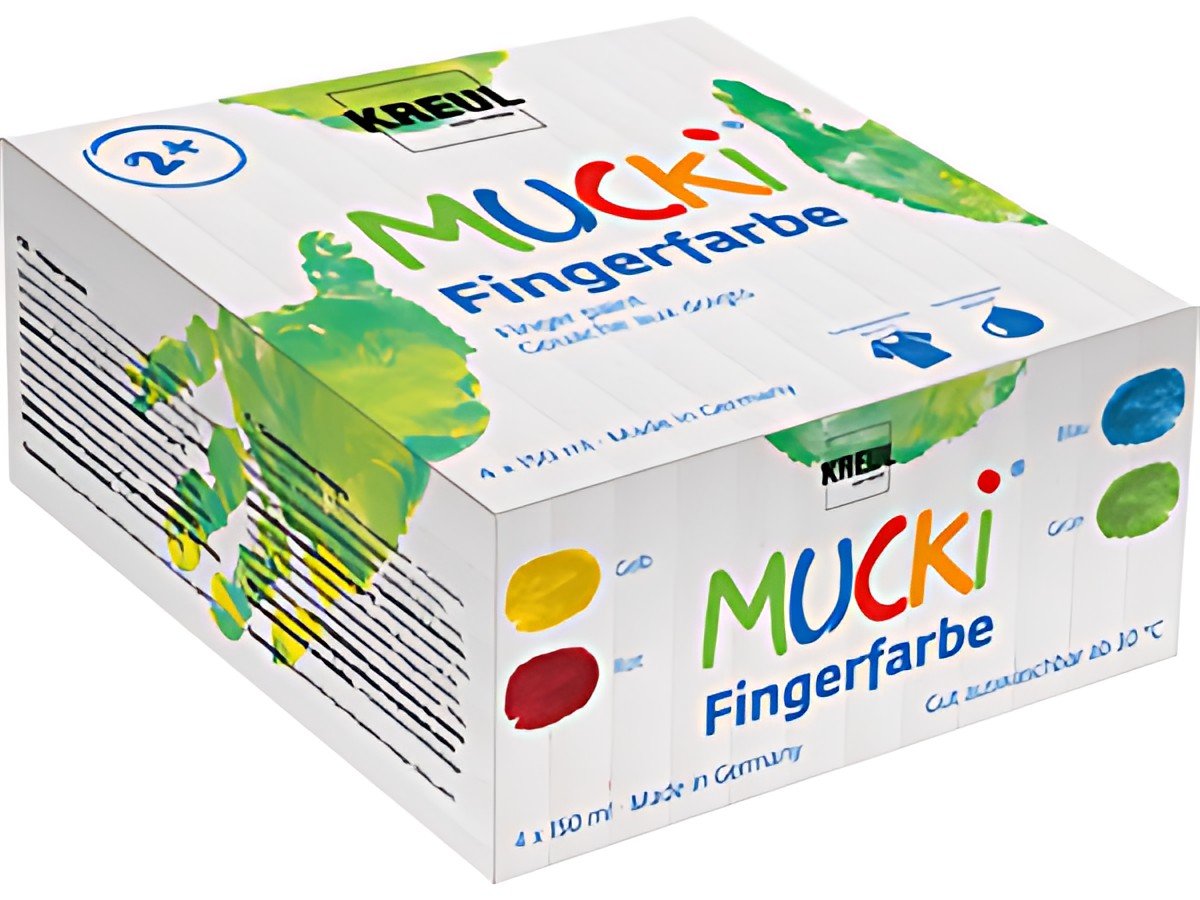 KREUL Gouache aux doigts "MUCKI", 150 ml, kit de 4