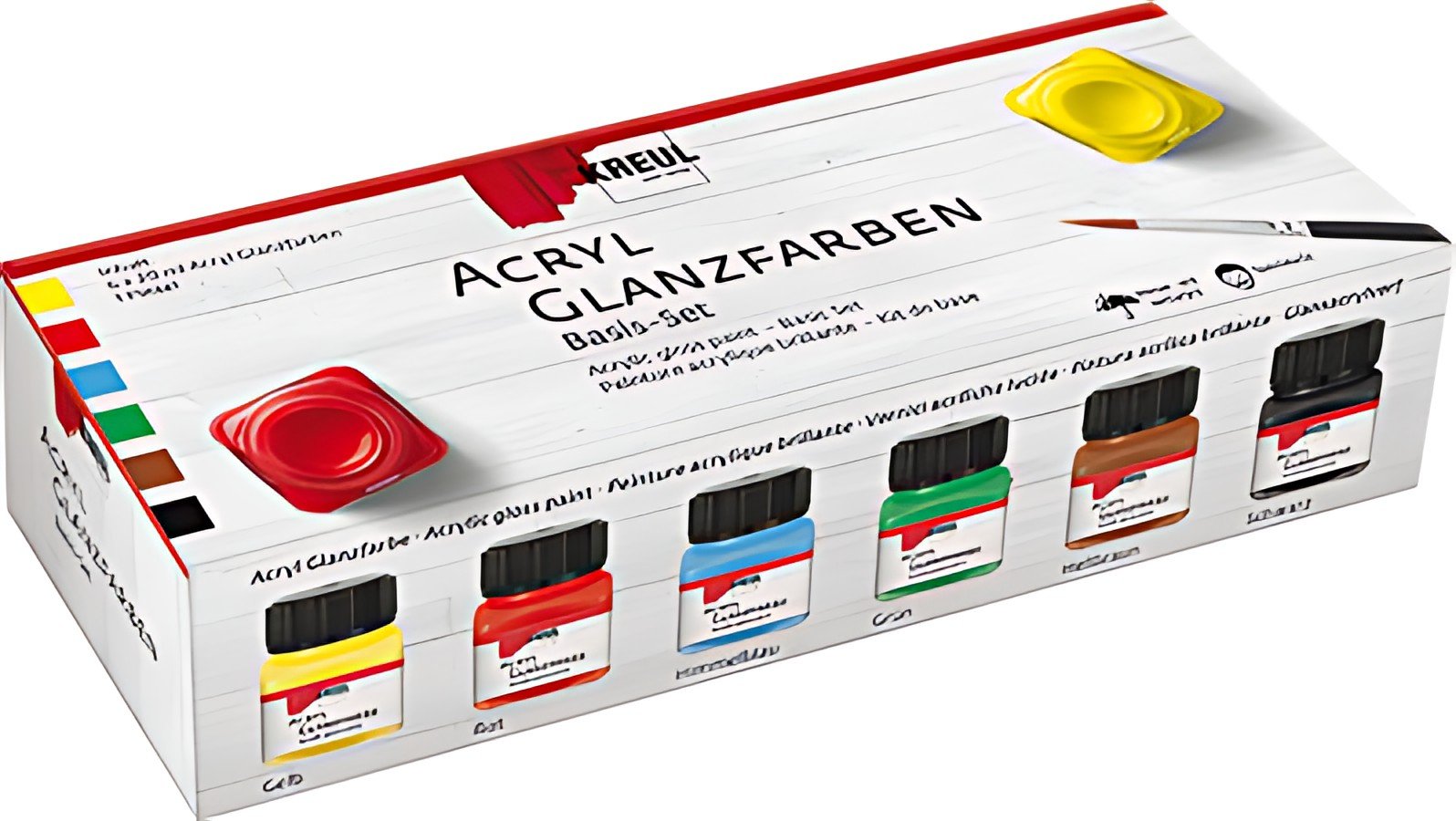 KREUL Peinture acrylique brillante, set de base 6 x 20 ml